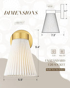 Fabric Bathroom Light Fixture, HWH 1-Light Sconce Wall Lighting - Image 2