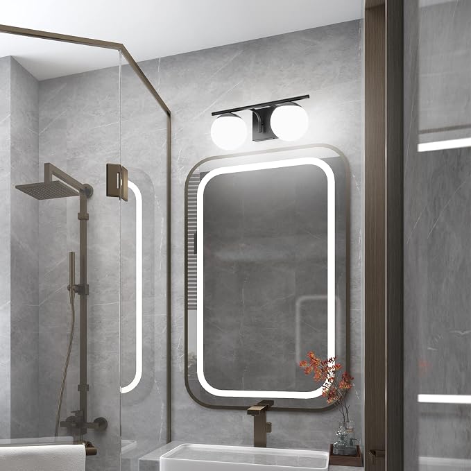 Ralbay Black Mid Century Modern 2-Light Bathroom Vanity Light Fixtures - Image 3