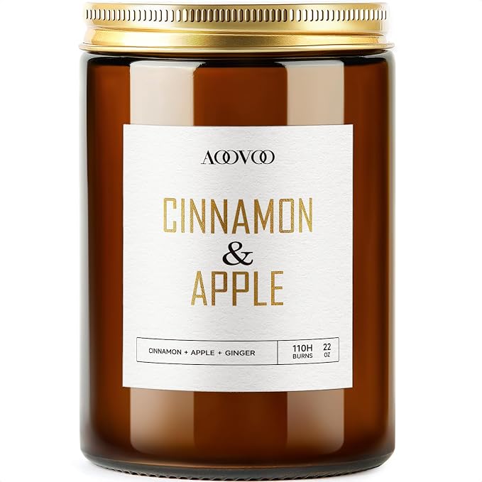 AOOVOO Apple Cinnamon Candles - 22 oz Scented Candles by AOOVOO