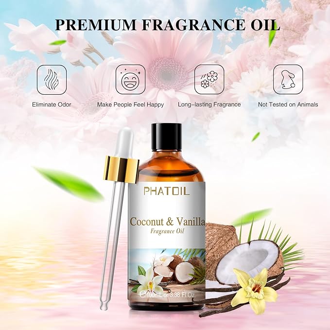 PHATOIL 3.38FL.OZ Coconut & Vanilla Fragrance Oils - Image 3