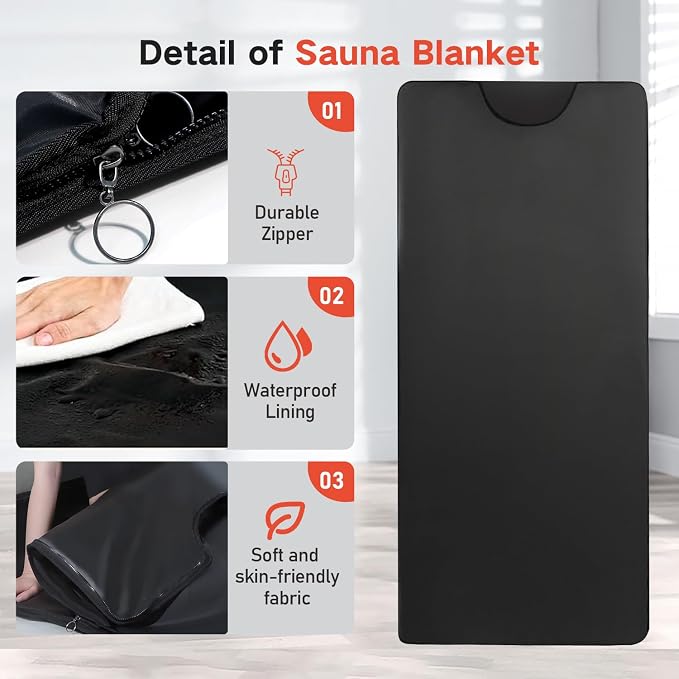 Infrared Sauna Blanket for Home, Low EMF Carbon Crystal Heating, Portable Dry - Image 9