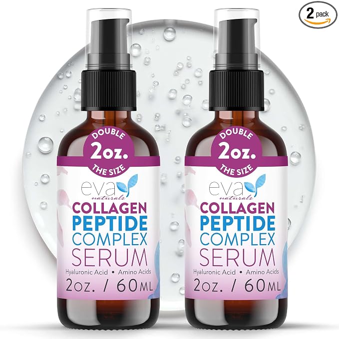 Eva Naturals Multi Peptide Face Serum – Anti Aging Collagen Peptides by EvaNaturals