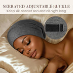 LULUSILK Mulberry Silk Lined Sleep Cap, No More Frizzy Tangled Hair, Stay On - Image 4