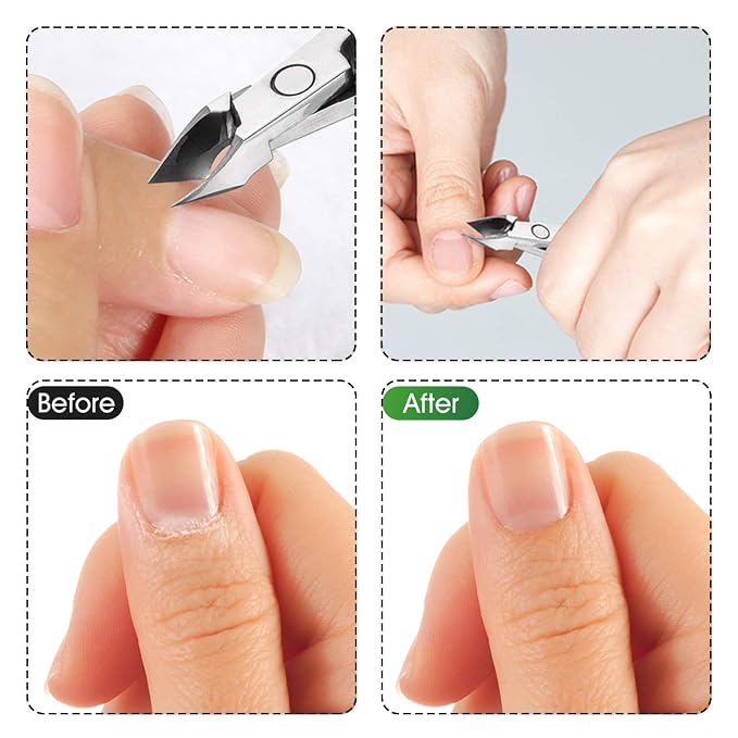 Cuticle Trimmer 3/4 Jaw Extremely Sharp Cuticle Nippers Scissors Stainless - Image 5