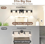 5-Light Matte Black Bathroom Light Fixtures, Bathroom Vanity Lights Over Mirror - Image 6