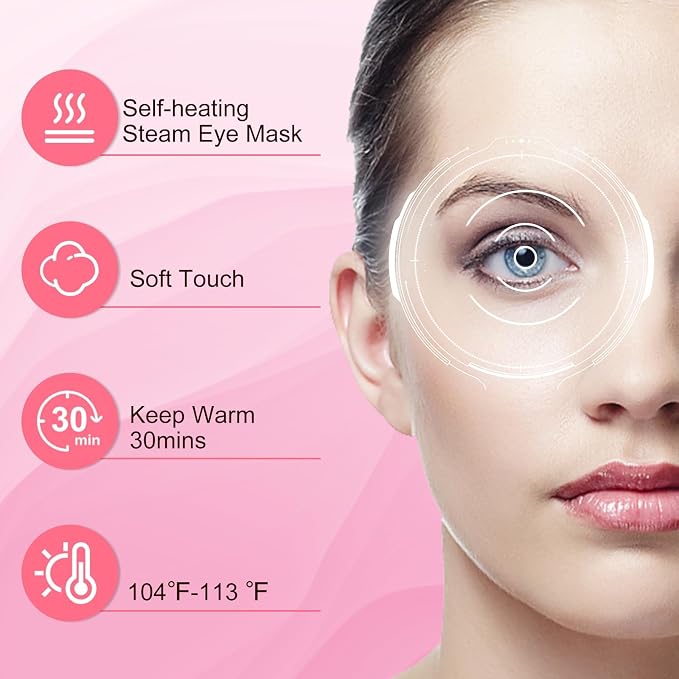 XPCARE 24 Pack Steam Eye Masks for Dry Eyes, SPA Warm Sleep Eye Mask, - Image 6