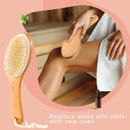Gerrii 2 Pcs Dry Brushing Body Brush Natural Boar Bristle - Image 4