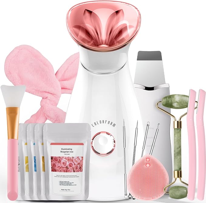 Colorfarm Facial Steamer Nano Ionic: Face Steamer Home Spa Kit Deep Cleaning by Colorfarm