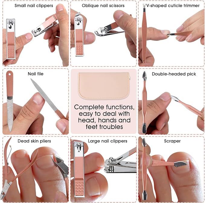Nail Clippers and Beauty Tool Portable Set Manicure Set 12 in 1, - Image 5