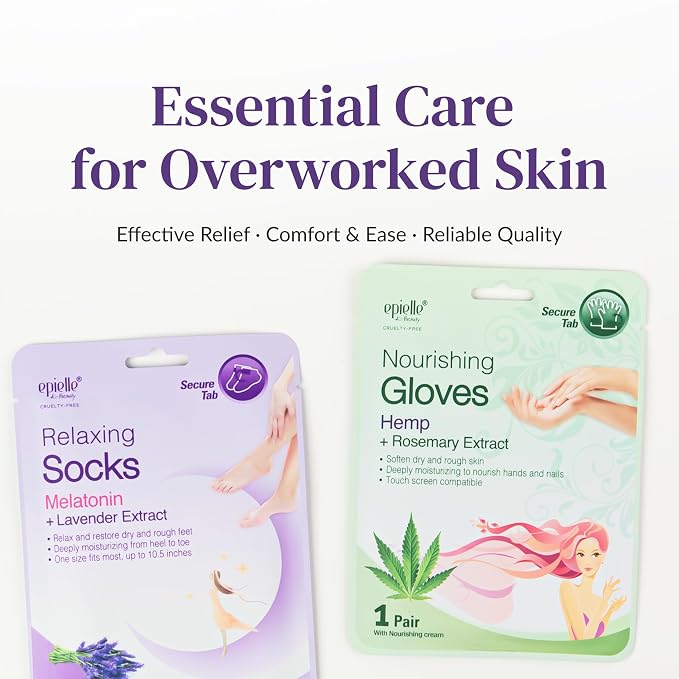 Epielle Relaxing & Nourishing Hand & Foot Masks, Soften Dry, Overworked Skin - Image 8