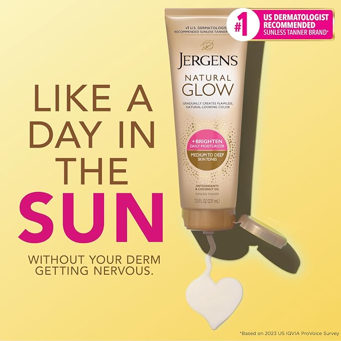 Jergens Natural Glow Self Tanner Body Lotion, Sunless Tanning, Medium to Deep - Image 3