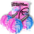 Loofah Sponge Bath Sponge for Women Men 4 Pack by WhaleLife
