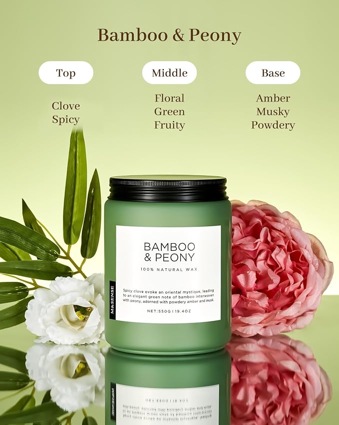 M&SENSE Bamboo Peony Spring Large Candles - Image 2