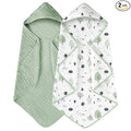Yoofoss Hooded Baby Towels for Newborn 2 Pack 100% Muslin Organic Cotton Baby by YOOFOSS