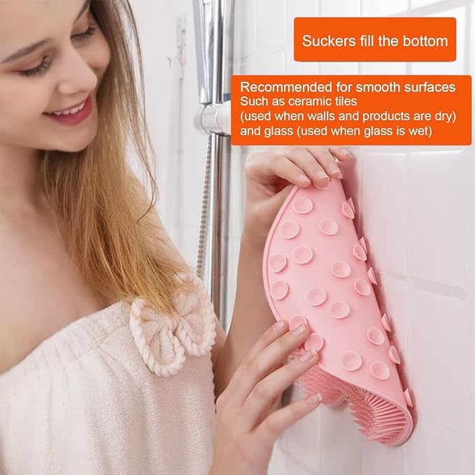 Shower Back & Foot Scrubber, Wall Mounted Back Scrubber Silicone Bath Massage - Image 3