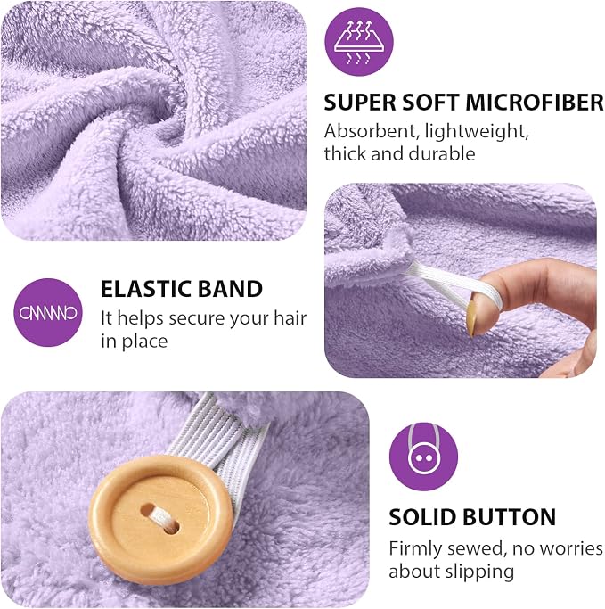 YFONG Larger Microfiber Hair Towel Wrap - Image 3