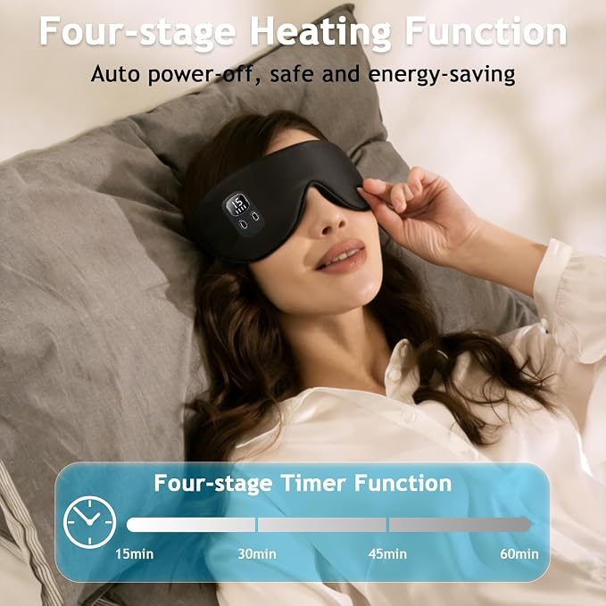 Cordless Heated Eye Mask, Rechargeable Sleep Mask - Image 4