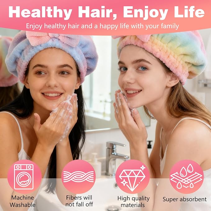 2PCS Super Absorbent Hair Towel Wrap - Image 6