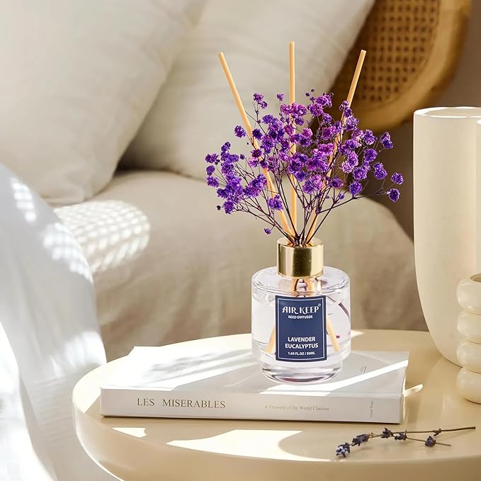 Airkeep Reed Diffuser Set of 3, Clean Linen Ocean Mist&Sea Salt Lavender - Image 4