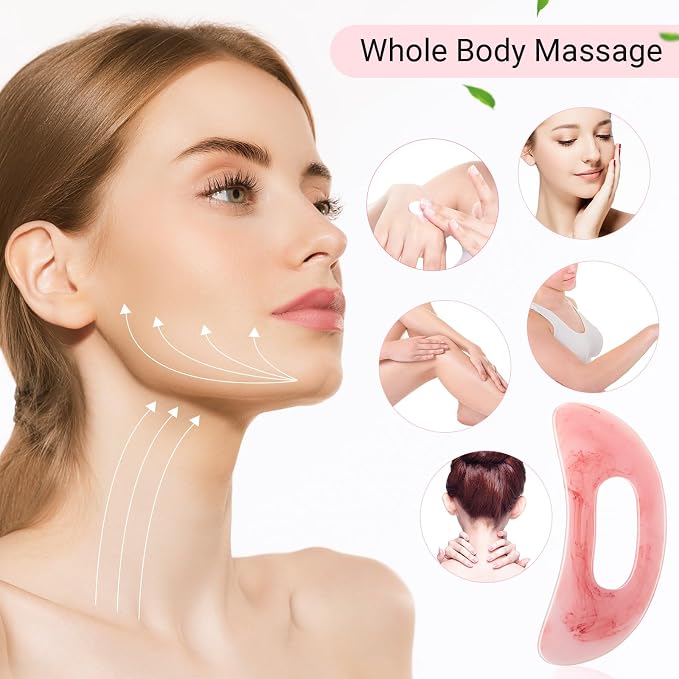 Treela 5 Pcs Gua Sha Facial Tools Set and 1 Pcs Body Gua Sha Massage Tool - Image 5