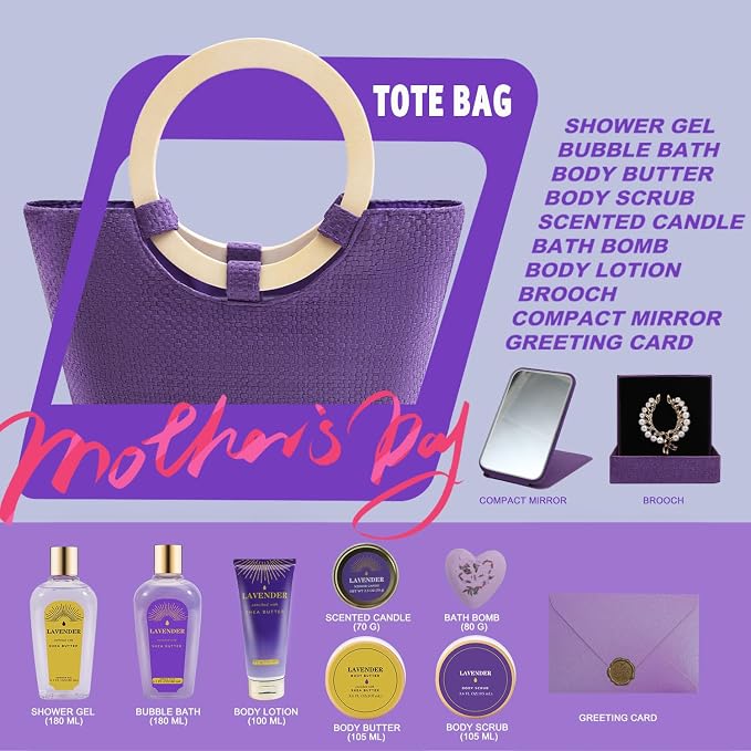 Spa Luxetique Gift Baskets for Women, Mothers Day Gifts for Mom, Relaxing Bath - Image 2