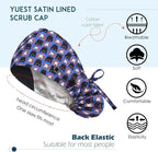 Satin Lined Scrub Caps with Buttons & Sweathand, Surgical Caps - Image 3