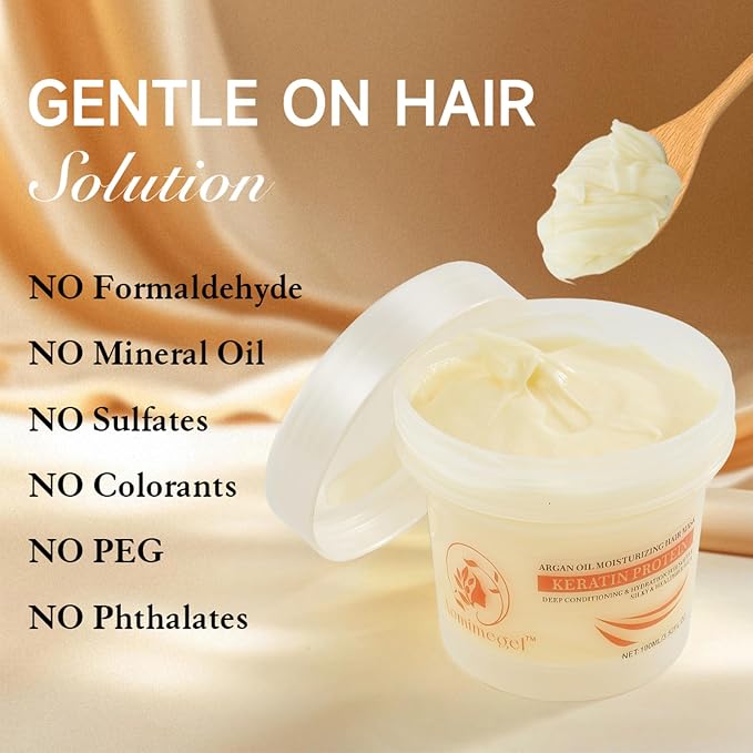 Collagen Hair Mask, Deep Repair Conditioning Argan Oil Hair Mask - Image 4