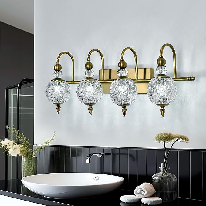 Piepooye Vintage Bathroom Light Fixtures Gold Vanity Light - Image 9