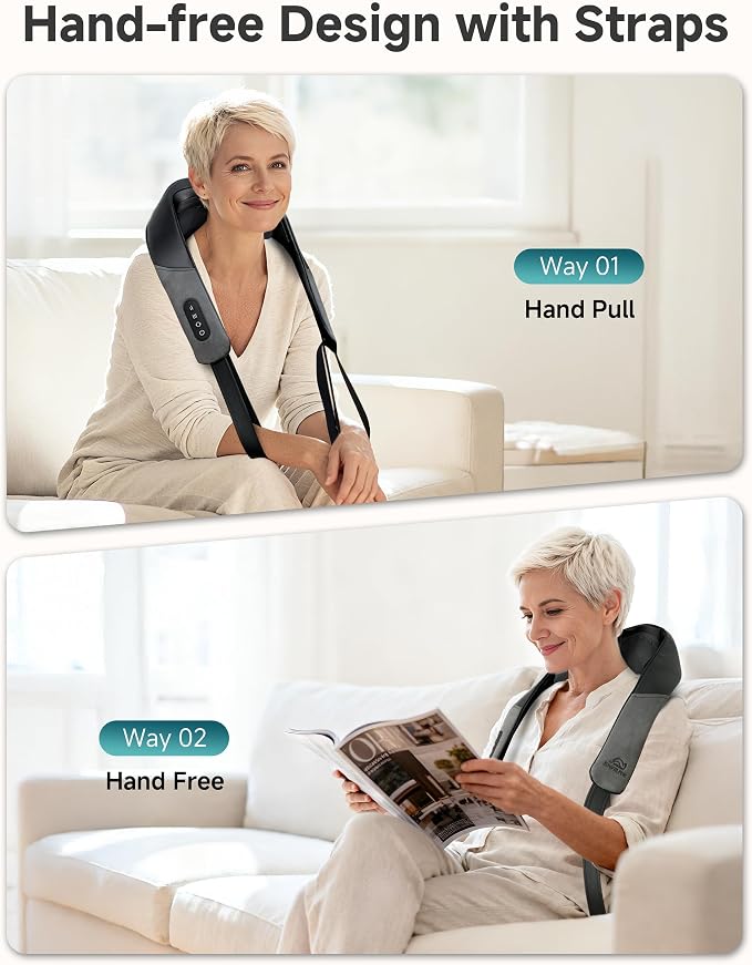 Snailax Cordless Neck Massager for Pain Relief Deep Tissue, Upgraded 4D Shiatsu - Image 7