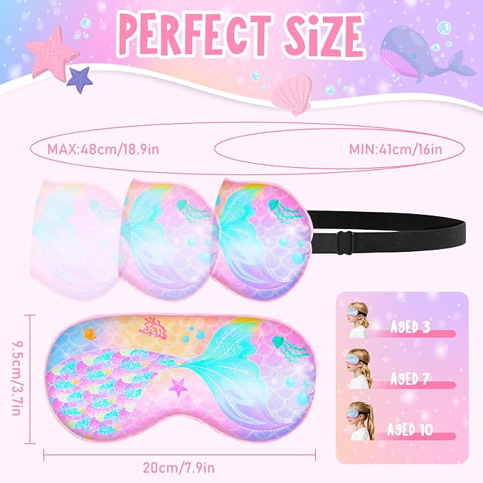 OlyPegic 2 Pcs Kids Sleep Mask Girls Silk Eye Mask Sleeping - Image 5