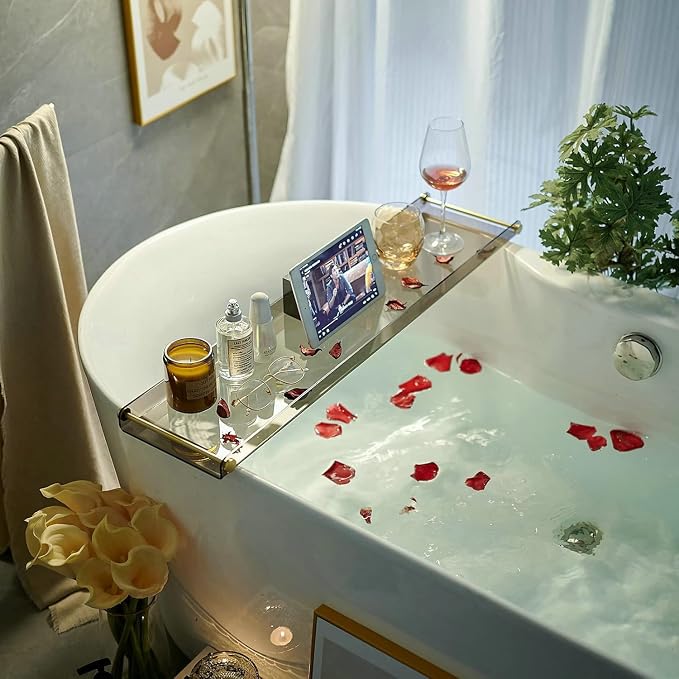 Bathtub Caddy Tray for Luxury Bathroom Bath tub Table Caddy Tray Shelf for by MUYEDRAIN