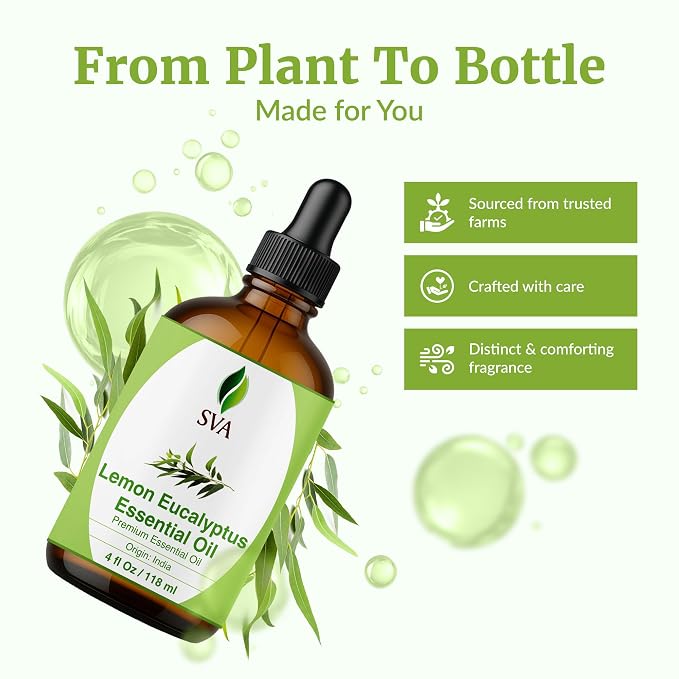 SVA Lemon Eucalyptus Essential Oil – 4 Fl Oz – 100% Natural Citriodora Oil - Image 4