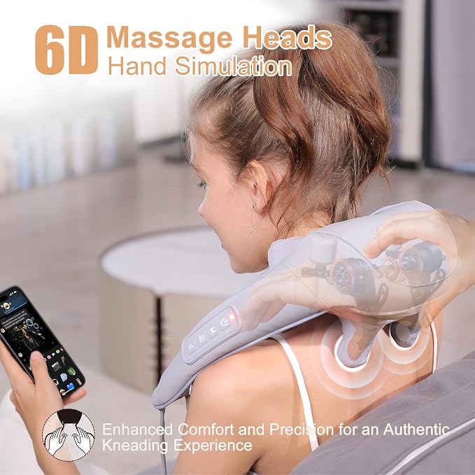 MASGRE Electric Shiatsu Back and Neck Massager, Cordless Shoulder Massager - Image 4