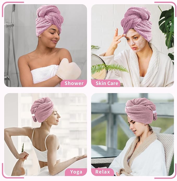 my novel things 2 Pack Extra Large Microfiber Hair Towel, 37.4" x 26.4" Towel - Image 7