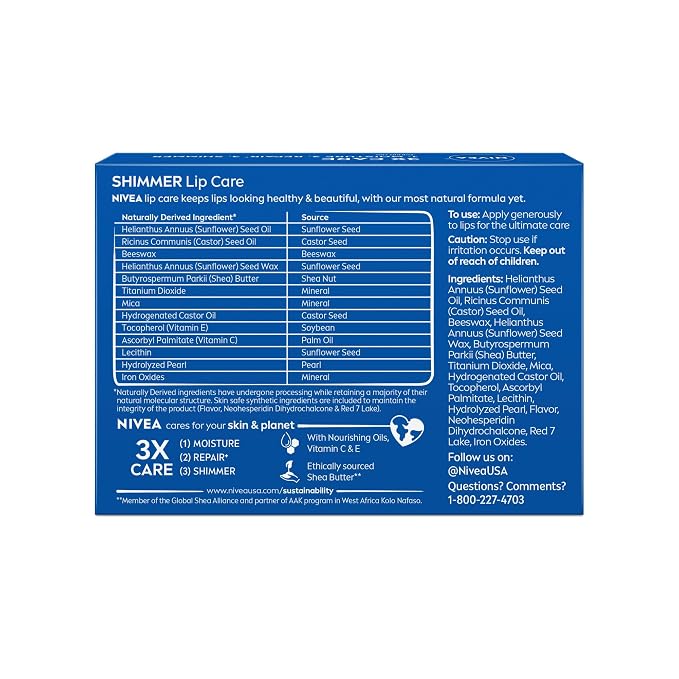 NIVEA Shimmer Lip Care, Shimmery Lip Balm Pack - Image 12