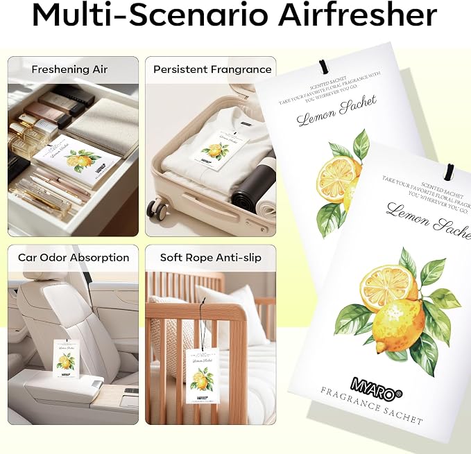 MYARO 12 Packs Lemon Scented Sachets - Image 3