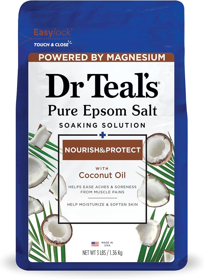 Dr Teal's Salt Soak with Pure Epsom Salt, Nourish & Protect with Coconut Oil - Image 5