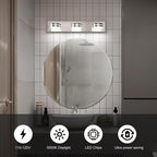3-Light Bathroom Vanity Light, Brushed Nickel Bathroom Light Fixtures Over - Image 3