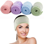 Whaline 4Pcs Spa Facial Headband Super Absorption Makeup Hair Wrap Adjustable by Whaline