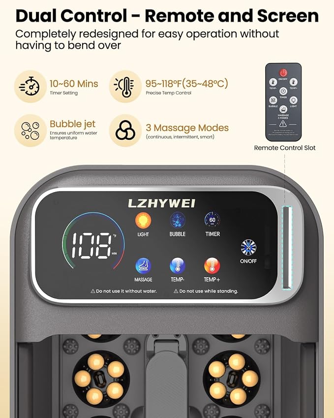 Collapsible Foot Spa with Heat, Electric Foot Bath Massager with Color - Image 3