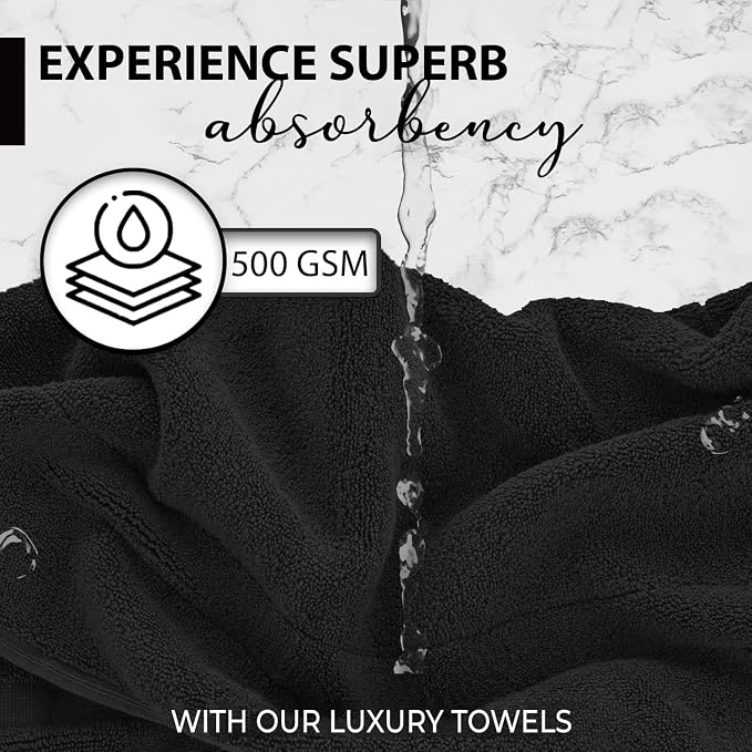KAHAF COLLECTION 100% Cotton Bath Towels, 24x48 Pack of 6 Towels, Quick Dry - Image 2