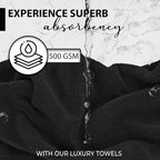 KAHAF COLLECTION 100% Cotton Bath Towels, 24x48 Pack of 6 Towels, Quick Dry - Image 2