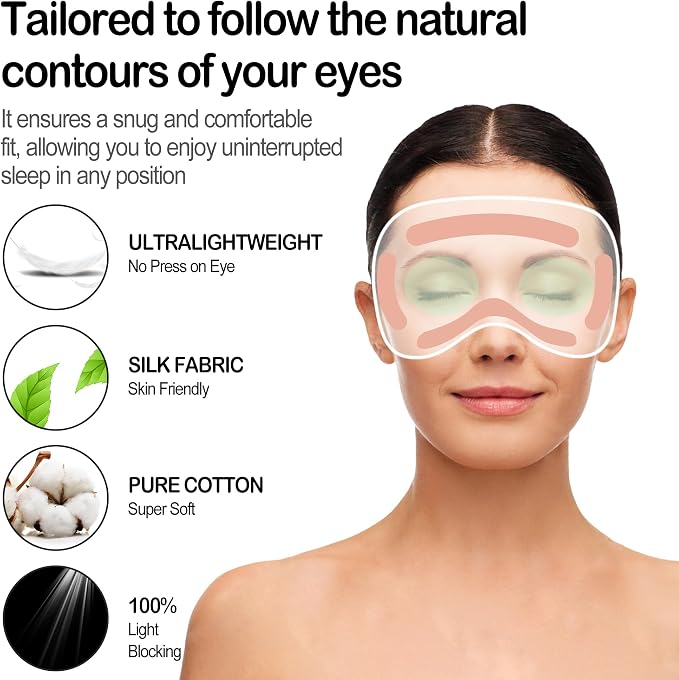 Sleep Mask Silk Eye Mask for Sleeping, Eye Cover Soft Satin Blindfold - Image 2