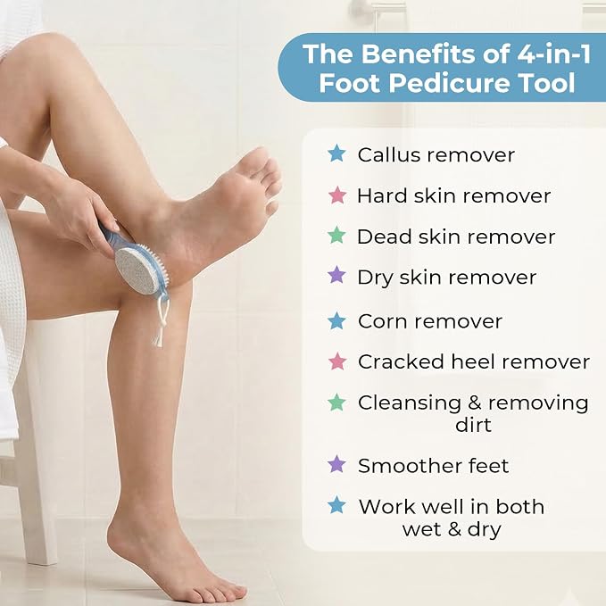 4PCS Foot Scrub Brush, 4 in 1 Foot Scrubber Brush - Image 5