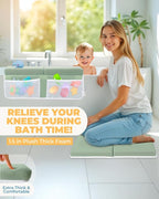 Comfortable Baby Bath Kneeler and Elbow Rest Pad Set – Thick Memory Foam Bath - Image 2