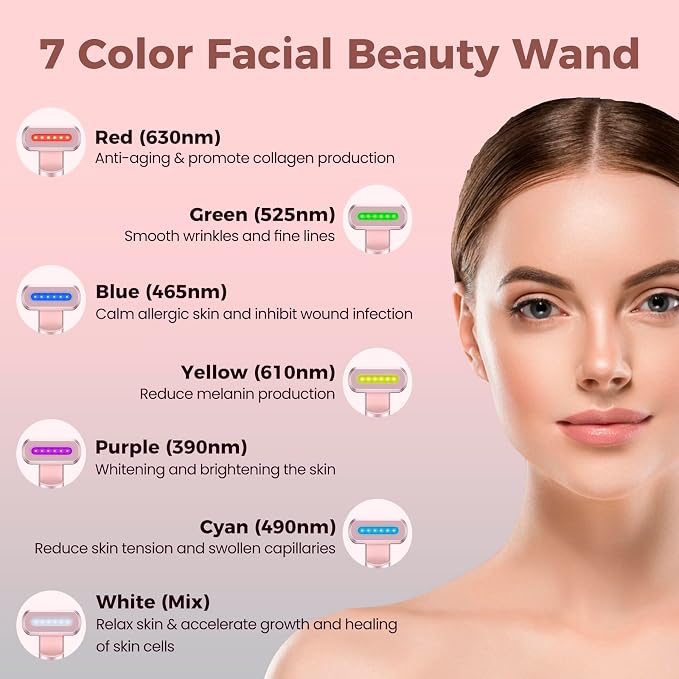 Red-Light-Therapy-for-Face, 7 in 1 LED Light-Therapy-Wand - Image 4