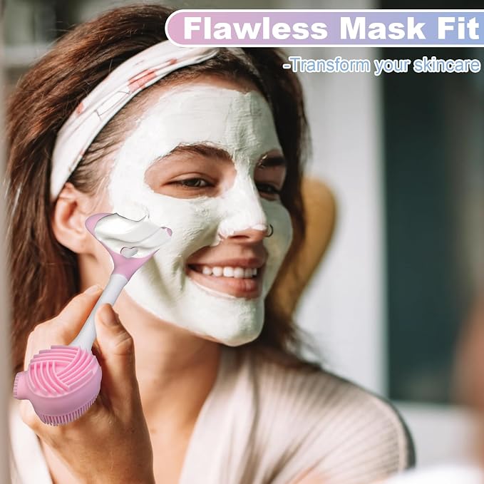 4PCS 2 in 1 Double-Sided Facial Cleansing Brush, Silicone Face Scrubber - Image 4