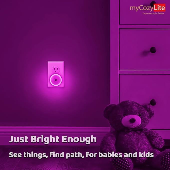 myCozyLite Pink Light Night Light Plug in, Home Decor, Dusk to Dawn Sensor - Image 4