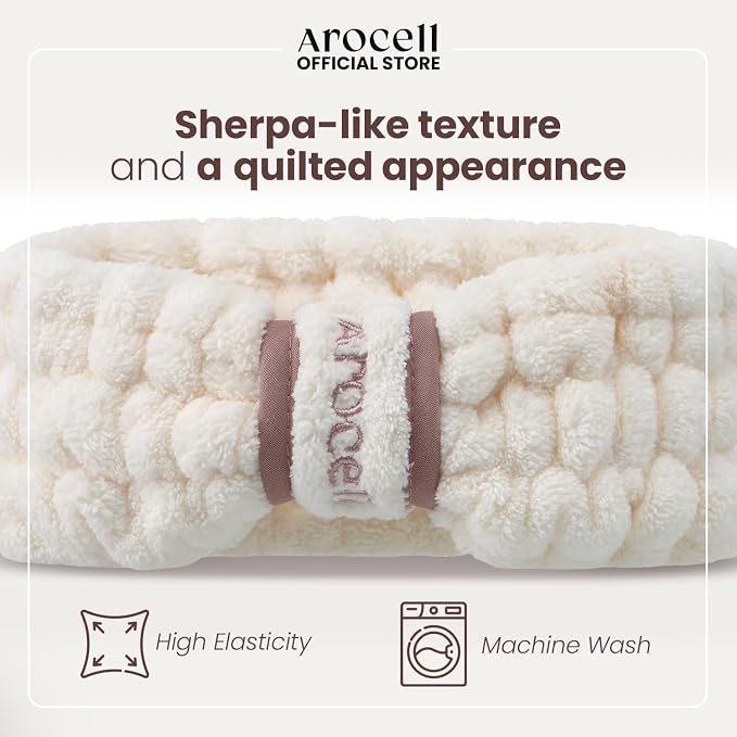 AROCELL OFFICIAL Face Wash Cleansing Headband Makeup Skincare Facial Spa Bath - Image 3