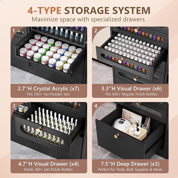 OmySalon Nail Polish Organizer Cabinet - Image 5
